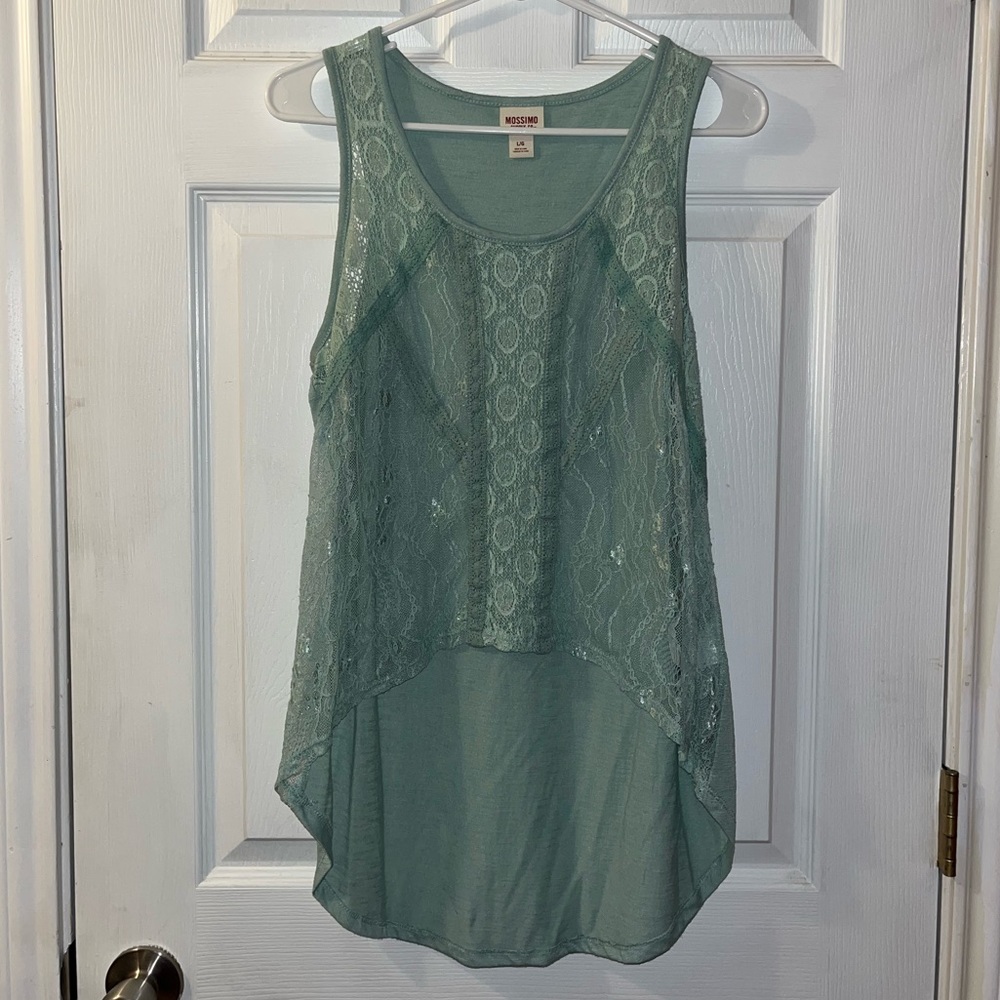 Blue Lace Tank Top